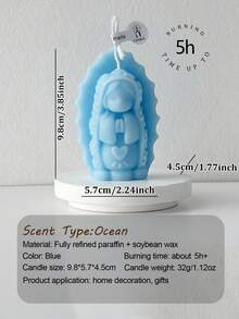 Bộ 2 nến thơm hình Đức Mẹ Maria và bé gái cầu nguyện dễ thương, đế hình hoa hồng trái tim, làm thủ công, 4 màu sắc và mùi hương để lựa chọn, thích hợp để trang trí nhà cửa, tiệc tùng, làm quà tặng và đạo cụ chụp ảnh. - Đức Mẹ Maria và Thiếu Nữ Cầu Nguyện - Xem 15