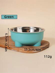 1pc Pet Bowl, Dog Food Bowl, Milk Bowl, Stainless Steel + Plastic Material, Easy To Clean And Durable - 500ml - View 10