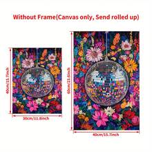 1 buc Disco Ball Maximalist Living Room Colorat Artă de perete Pânză HD Print Poster Cadou Ideal Artă pentru Dormitor Birou Baie Decor de perete Acasă, Fără ramă - F - Vizualizare 6