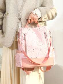 Women's Fashion Large Capacity Anti-Theft Laptop Backpack For Travel - Pink - View 3