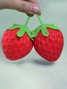 1个超大草莓挤压玩具，柔软逼真，减压球，创意解压工具 - 彩色 - 查看 5