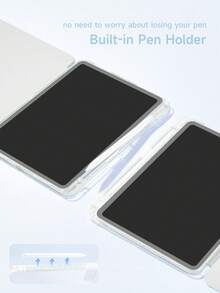 1pc Transparent Elegant Butterfly Print Folio Protective Case, Multi-Angle Rotating Stand Cover Compatible With 2025/10th Gen/10.2", Pro 11" 2021/2020, Mini 6/7, Galaxy Tab A8 10.5" 2022, With Pencil Slot, Anti-Drop, Tablet Stand Protective Shell, Romantic & Practical Gift For Tablet Users - Multicolor - View 7