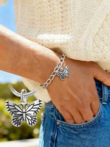 1 件装 时尚夏季雏菊蝴蝶吊坠饰品，适合手链 DIY 女士饰品 - 串珠1 - 查看 3