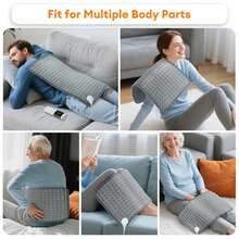 Almohadillas calefactoras eléctricas de 30x60cm para espalda, cuello, hombros, hogar, oficina, manta cálida lavable para invierno, Control de temperatura temporizado W8L8 - chufe Estadounidense 110V - Ver 5