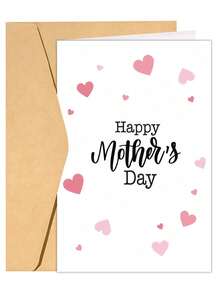 1pc Happy Mother's Day Greeting Card - Simple Mother's Day Gifts, Elegant Handwritten-Style Design With Sentimental Accents, Perfect For Mom, Grandma, Wife From Daughter Or Son - View 10