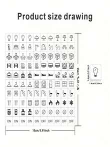 300pcs/3sets Self-Adhesive Switch Labels, High-Quality Paper, Semi-Glossy Surface, Embroidered Geometric Pattern, Suitable For Bulbs, Fans, Heaters, Bedroom, Bathroom, Kitchen, Garage, Laundry Room, Disposable - Multicolor - View 3