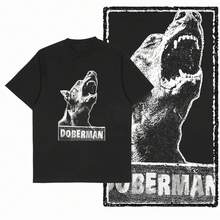 G59 Exclusive Pure Cotton Men's Vintage Dog GraphicT-Shirt |   Streetwear Big Size Cool O-Neck Men's Tee Tshirt T Shirt - 黑 - 查看 6
