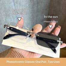 1pc Unisex Fashion High-End Elegant Rimless Diamond-Encrusted Glasses - Multicolor - View 15