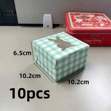 10pcs 4x4x2.5 Inch Easter Cookie Boxes, Rabbit Window Baking Boxes, Pie Boxes, Chocolate Strawberry Boxes, Fragile Heart-Shaped Boxes, Cooked Food Boxes, Cake Boxes, New Year Gift Packaging & Storage - Paper - View 14