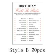 生日派对装饰——谁最了解寿星——2套20件宾客用品，生日贺卡套装——50张贺卡，甜蜜派对用品 - 查看 11