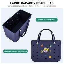 This Extra-Large Capacity EVA Women's Fashion Beach Bag Is A Multi-Functional, Lightweight, And Durable EVA Tote Bag Available In Multiple Colors And Sizes. It's A Casual Shopping Bag, EVA Tote Bag, EVA Shoulder/Handbag Tote Beach Bag, Suitable For Shopping, Travel, Beach, Pool, Camping, And Vacations. - Multicolor - View 5