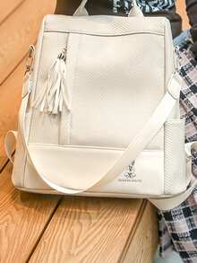 Women's Fashion Anti-Theft Backpack With Large Capacity For Travel And Laptop - Beige - View 6