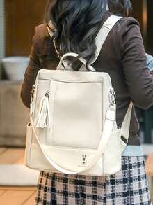 Women's Fashion Anti-Theft Backpack With Large Capacity For Travel And Laptop - Beige - View 2