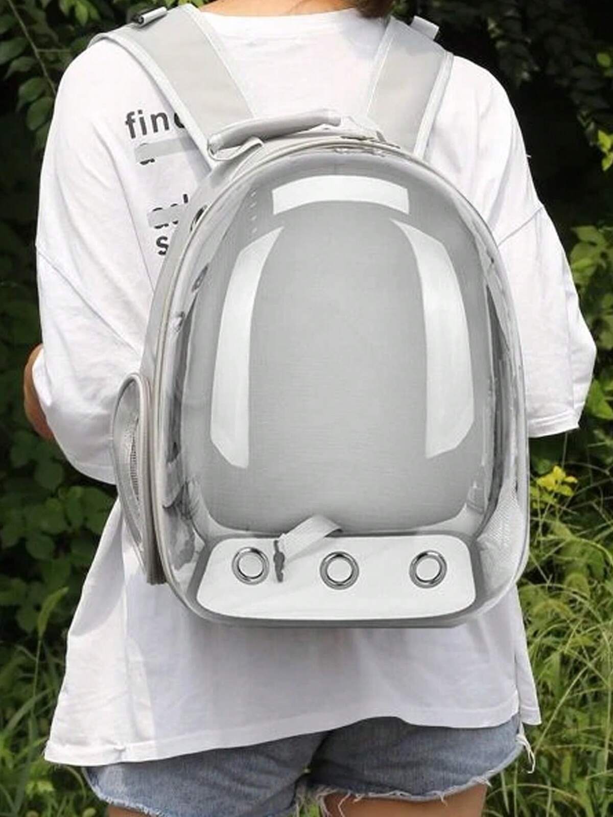 1 pièce Sac à dos de transport pour animaux de compagnie pour chats et chiots, capsule spatiale transparente et respirante, sac de transport extérieur pour chat 2