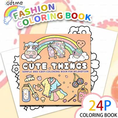 1pc Upgraded Thick Paper Creative Coloring Book, 24 Pages 7.9 X 7.9 Inch Adult Coloring Book, Exquisite Design, Improve Focus Away From Phones, Release Bold Personality Stimulate Creativity, Unique Gift For Holidays, Birthdays, Parties, Relieve Stress, Doodle & Painting Art Book