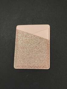 1pc Brown PU Leather Slim Card Holder, Adhesive Phone Card Slot, Card Case For ID/Credit Cards, Bus/Access Cards - Brown - View 9