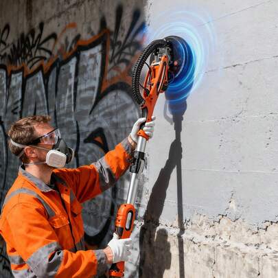 Drywall Sander, 850W Electric Drywall Sander, Popcorn Ceiling Removal Tool With 5 Variable Speed 800-1700 RPM, Double-Deck LED Light, Foldable & Extendable Handle, 15 Sanding Discs, Dust Hose