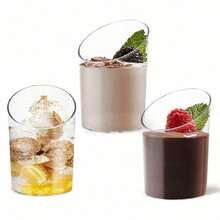 10/20/30/40/60/70/80/100/120/500pcs Mini Angled Dessert Cups, Transparent Small Frozen Pudding Ice Cream Mousse Cups, Suitable For Parties, Weddings, Christmas, New Year, Valentine''s Day And Various Celebrations - Clear - View 8