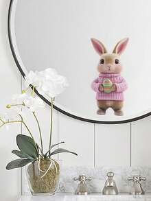 1PC Easter Bunny Window Sticker - Waterproof PVC Wall Sticker, Suitable For Bedrooms, Living Rooms, Porches, And Windows. A Festive Spring Home Decor Gift For Family And Friends. Ideal For Room Decoration, Wall Decoration, Bathroom Decoration, Bedroom Decoration, Living Room Decoration, House Decoration, Home Decor, Living Room Wall Art, And Wallpaper Stickers. - Easter Bunny - View 8
