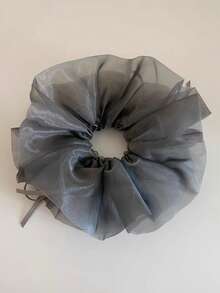 1pc Chiffon Ballerina Ribbon Bow Mesh Fabric Scrunchie, Sweet & Ethereal Hair Accessory, Versatile Hair Ties Ponytail Holders - Multicolor - View 6