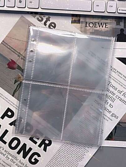 10 pièces/20 pièces Pages d'album photo Kpop A5 6 trous 4 poches, pochettes de recharge transparentes -, pages porte-cartes de style poche, feuilles PP transparentes, convient pour le scrapbooking, les collectionneurs de cartes, les étudiants, le bureau, la classe, le studio, la rentrée scolaire