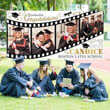 1pc Personalized Graduation Banner With Photo Name Class Of 2026 Custom Graduation Backdrop Congratulations Graduate Party Decorations Supplies Congrats Grad Banners Yard Sign Graduation Gifts - Màu2 - Xem 1