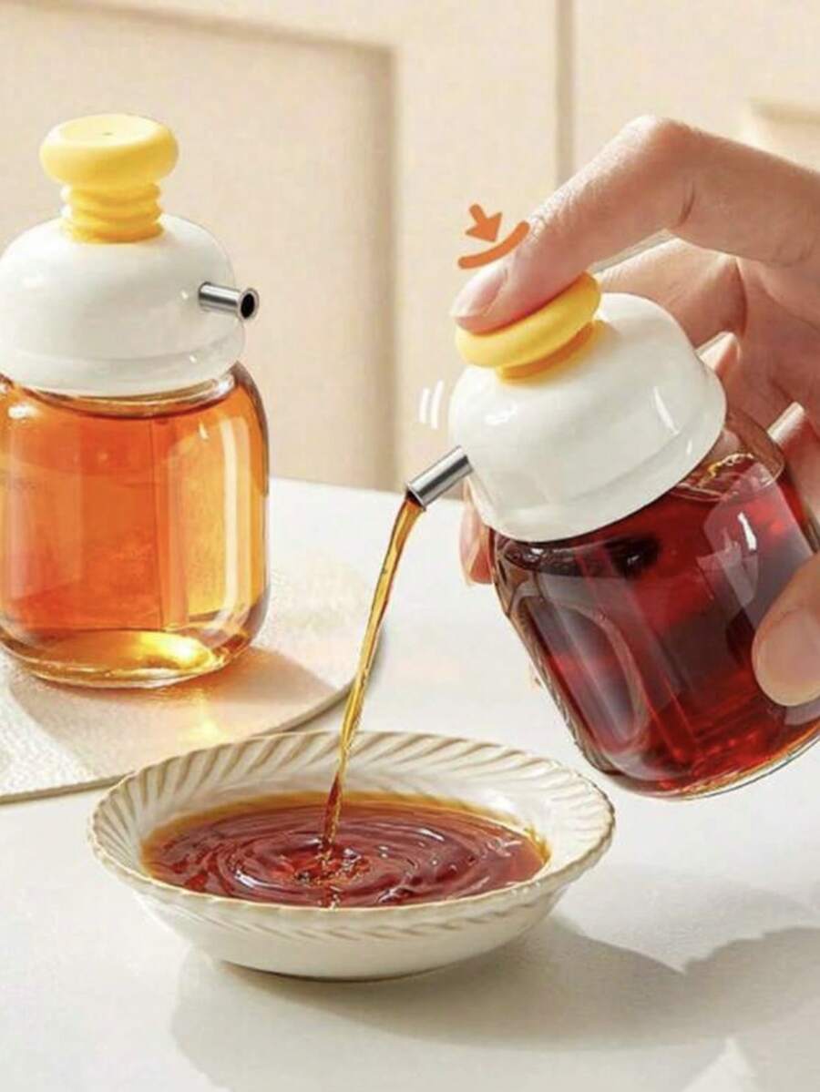 1 pièce Nouvelle bouteille d'huile mignonne avec pression, bouteille multifonction pour sauce/sauce soja pour la cuisine, distributeur d'assaisonnement détachable