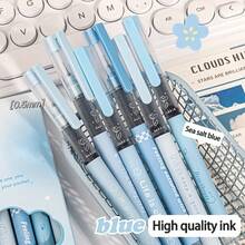 6pcs/Set Fresh INS Style Sea Salt Bubble Neutral Pens, High-Quality 0.5mm Black Ink Liquid Ink Pens, Office Supplies - Sets - View 6