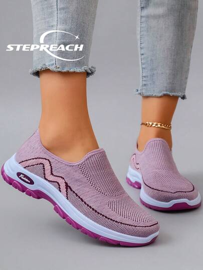 STEPREACH New Women Sports Shoes Casual Sneakers Mesh Breathable Comfortable Non-Slip Lightweight Slip-On Driving Shoes