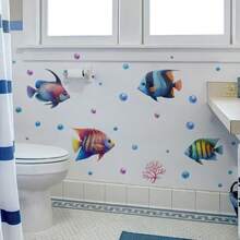 BRUP 1/2 Sheets/Set Floating Animal Friends Wall Stickers,Koala Seal Fox Squirrel In Ocean Wave, Summer Beach Theme Decals For Kids Playroom Or Nursery Wall, Removable Peel And Stick, Whimsical Underwater Adventure Theme Children's Growth Height Stickers - Multicolor - View 10