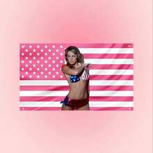 Erica  Pink USA Flag |   Lois Lane Smallville Banner |   Y2K TV Icon Wall Decor |   Aesthetic Dorm  Frat Flag - 白色1件 - 查看 2