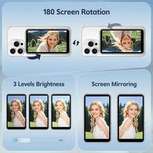 4.02英寸升级版博主自拍显示屏，适用于和安卓手机，带变焦/遥控/扬声器功能，磁吸式手机夹自拍显示屏，内容创作者必备，支持无线社交媒体直播，迷你手机投影仪，1500mAh电池 - 4.02英寸 - 查看 5
