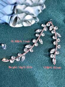 1pc Handmade Crystal Bridal Headpiece, Suitable For Wedding & Party - Silver - View 7