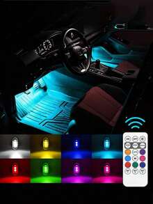 2/4/6/8pcs Rechargeable Wireless Remote Control LED Lights, 8 Colors Mini Anti-Collision Safety Lights Suitable For Cars, Drones, Motorcycles And Bicycles, High Brightness USB Rechargeable Warning Lights - A - View 3