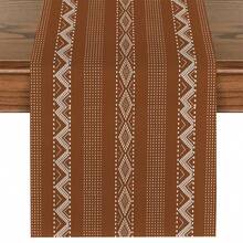 1/4/5/6/7pcs Minimalist Geometric Decor Set, Linen-Like Material, Suitable For Room, Dining Room, Fireplace, Placemats, Coasters, Home Decor - Brown - View 20