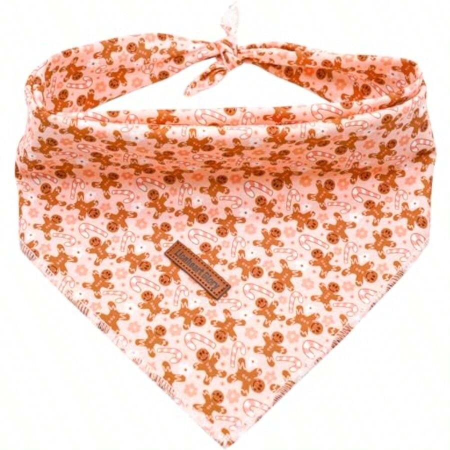 Dog Bandana 1 Pack Washable Soft Cotton Christmas Bibs Scarf Adjustable Kerchief Square Dog Bandanas For Large Dogs Pink Bandanas - Large Pack Of 1 - View 1