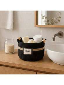 Made In Turkey - Knitted Organizer Basket – 22 X 24 Cm – Soft & Durable Storage Solution - Black - View 3
