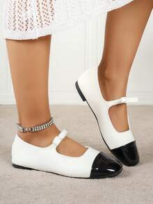 Women's Bow Tie Slip-On Shoes, Comfortable Dual-Tone Casual Shoes With Bow Tie, Spring/Summer - White - View 5