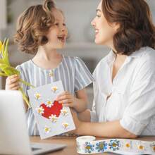 500 etiquetas de láser con diseño de margarita de 1.5 pulgadas, etiquetas de margarita blanca para embalaje de regalos, pegatinas DIY - Multicolor - Ver 7