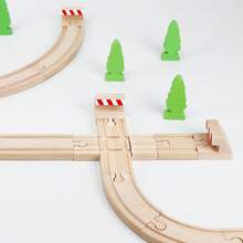 8 piezas de accesorios de pista de juguete de madera que incluyen topes masculinos y femeninos compatibles con las principales marcas de pistas de tren de madera - Multicolor - Ver 5