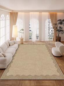 1 pieza Alfombra moderna y minimalista con patrón de onda geométrica, alfombra de felpa sintética, adecuada para baño, cocina, entrada, pasillo, mesita de noche, sala de estar, dormitorio, felpudo lavable a máquina para todo el año, decoración del hogar - Multicolor - Ver 2