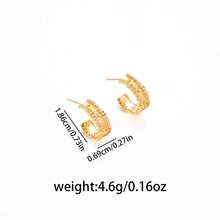 1 Pair Retro Luxury Earrings, Copper Zirconia Stud Earrings, Niche Design Elegant Versatile Elegant Earrings - Multicolor - View 6