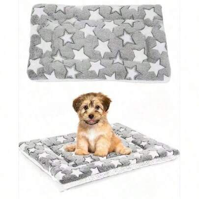 1pc Soft And Comfortable Pet Mat, Made Of Flannel, Dog Bed Mat, Puppy Cat Litter Mat - Suitable For Cats And Dogs, Polyester Filled, Multi-Functional Indoor Design, Soft And Warm, Machine Washable Sleeping Pad