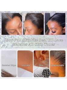 13x6 Full Frontal Real HD Lace Wig 0.10mm Ultra-Thin Invisible HD Lace Front Wigs Human Hair Pre Plucked Bleached Knots 250% Density Straight Human Hair Wigs For Women 26 Inch - Natural Black - 查看 6