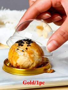 50套加厚圆形蛋黄糕点包装盒（带盖和底）、甜点蛋糕托盘和透明独立包装盒 - 彩色 - 查看 7