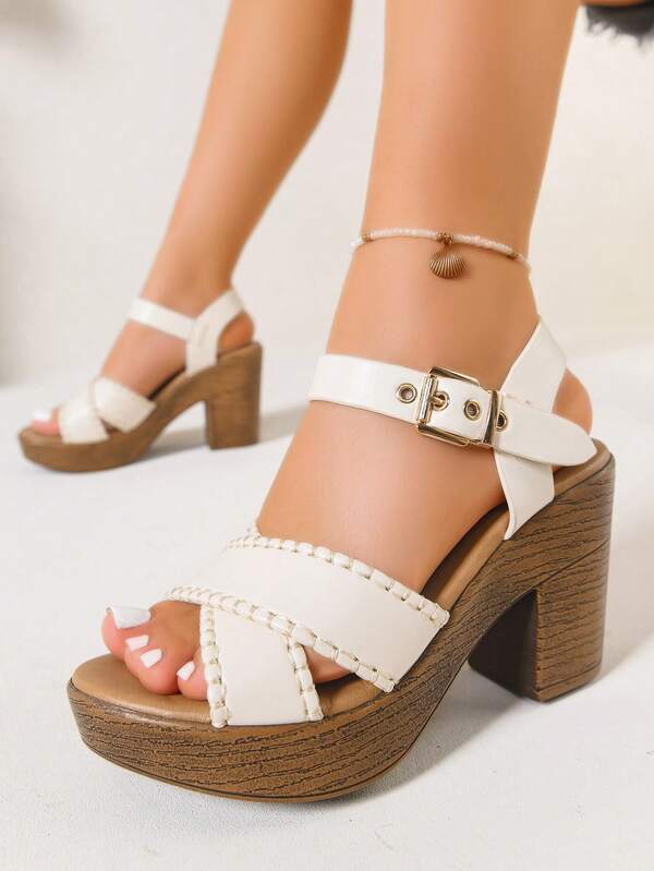 Women's Platform Wedge Sandals, Retro Faux Wood Grain Sole, Bohemian Style Wedge Thick Bottom Sandals. Fashionable Spring/Summer One-Piece Wedge High Heel Thick Bottom Sandals. Suitable For Daily Wear, Parties, Vacations, Gatherings, Banquets, Dances, Weddings, Fashion Shows. Can Be Paired With Camisoles, T-Shirts, Shirts, Bikinis, Skirts, Dresses, Shorts.