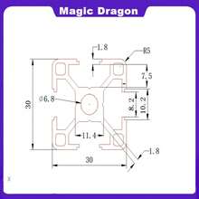 Extrusión de perfil de aluminio anodizado estándar europeo 3030, carril lineal de 100mm-1000mm de longitud para impresora 3D, color negro, 1. RTVV - 650 milímetros - Ver 7