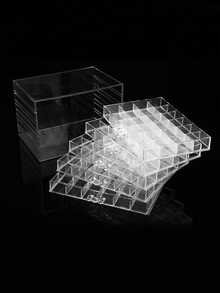 1pc Multi-Layer Acrylic Transparent Fashion Practical Multi-Function Nail Rhinestone Decoration Storage Box, Suitable For Rings, Earrings, Necklaces, Bracelets And Other Jewelry ,Room Decor - Multicolor - View 11