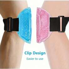 1 st. ispåse för knä - återanvändbar ispåse för varma och kalla kompresser för knäavslappning - gel-ispåse med elastiskt justerbart band - Flerfärgad - Visa 9