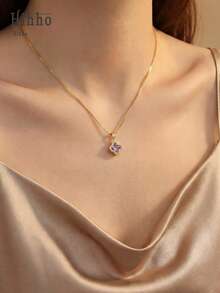 Hihho 1件欧美优雅四叶草吊坠项链，个性化设计，适合女性日常佩戴，情人节和感恩节礼物 - 四葉草 - 查看 2